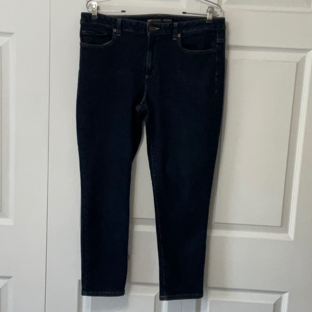 Michael Kors Izzy Cropped Skinny Jeans, Size 10, Dark Wash, Approx 25” inseam
